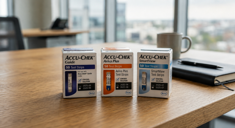 Accu-Chek Test Strips on Office Desk